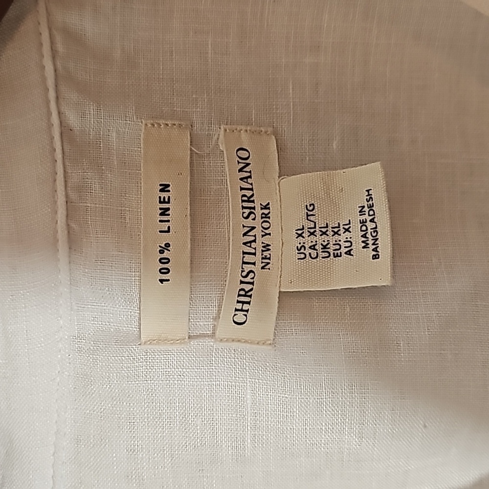 Cristian Siriano 100% Linen White Button Down Shirt - Picture 3 of 7